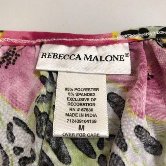 Rebecca Malone Floral Zebra Sequin Top Pink MEDIUM - Picture 5 of 8